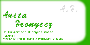 anita hronyecz business card